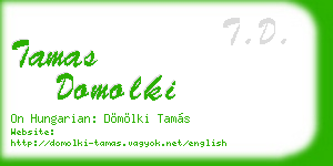 tamas domolki business card